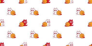 Kedi desensiz basketbol topu kedi yavrusu karikatür karalama evcil hayvan resimli arkaplan hediye paketi tekrar duvar kağıdı