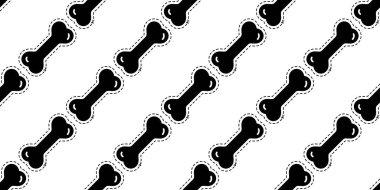 Köpek kemiği dikişsiz sticker çizgi karikatür karikatür çizgili buldog çizgili fayanslı arka plan Duvar kağıdı ambalajlı kağıt resimleme