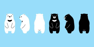 Ayı vektörü kutup ayısı ikonu çizgi film karakteri siyah doodle logosu Teddy sembolü çizim tasarımı