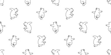 Ayı desensiz kutup ayısı dans vektörü karikatür karalama oyuncak ayı mavi hediye kağıt kaplama arka plan Duvar kağıdı eşarbı izole illüstrasyon tasarımı