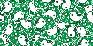 Ayı desensiz kutup ayısı tüyü kravat vektör baş Japon karikatür karikatür oyuncak oyuncak hediye kağıt kaplama arka plan tekrar duvar kağıdı eşarp izole resim tasarımı yeşil