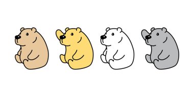 Ayı vektörü kutup ayısı ikon şişman ayıcık çizgi film karakteri doodle logo çizim sembolü tasarımı