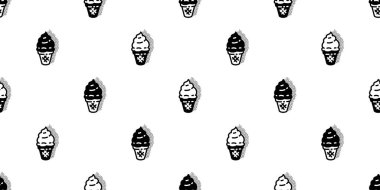 Dondurma külahsız desen yarım ton vektör besin çizgi film karalama hediye kâğıt kaplama arka plan Duvar kağıdı illüstrasyon hayvan eşarbı izole tasarım