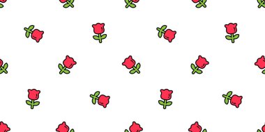 Gül çiçeği desensiz bitki vektörü, bahçe ormanı hediyesini bırakır. Kağıt kaplama arka plan. Duvar kâğıdı çizim çizimi eşarbı izole edilmiş kırmızı.