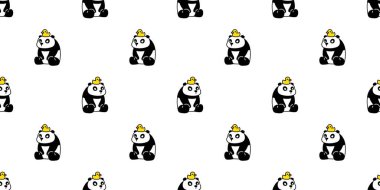 Panda ayı desensiz ördek başı kutup ayısı vektör karikatür karalama oyuncak fayans arkaplan hediye kâğıdı tekrar duvar kağıdı eşarbı izole illüstrasyon tasarımı