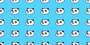 Panda desensiz. Baş kutup ayısı vektör karikatürü. Oyuncak karo arka plan.