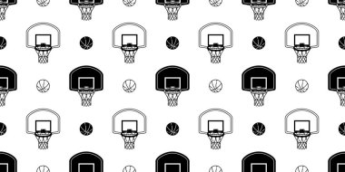 Basketbol desensiz basketbol potası top net vektör karikatür karalama hediye kâğıt kaplama arka plan tekrar duvar kağıdı eşarp izole illüstrasyon tasarımı