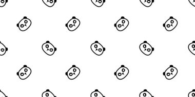 Pandanın pürüzsüz deseni baş karikatür kutup ayısı vektörü karalama oyuncak fayans arkaplan hediye kağıdı tekrar duvar kağıdı eşarbı izole illüstrasyon tasarımı