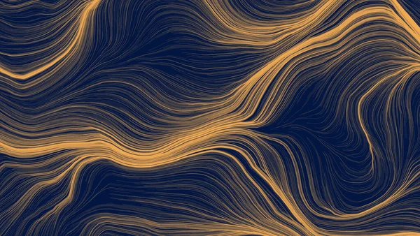 ダークブルーの抽象的なコンセプトの背景 モダンなベージュのストライプの背景 波縞ベージュ色に濃い質感 ネオン輝く光線 — ストック写真