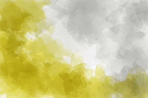 黄色和灰色水彩画 抽象背景 Olive抽象纹理 卡瓦上的笔刷 — 图库照片