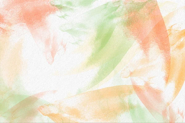 Персиковый Желтый Зеленый Акварель Чернила Абстрактная Текстура Фона Мазки Кисти — стоковое фото