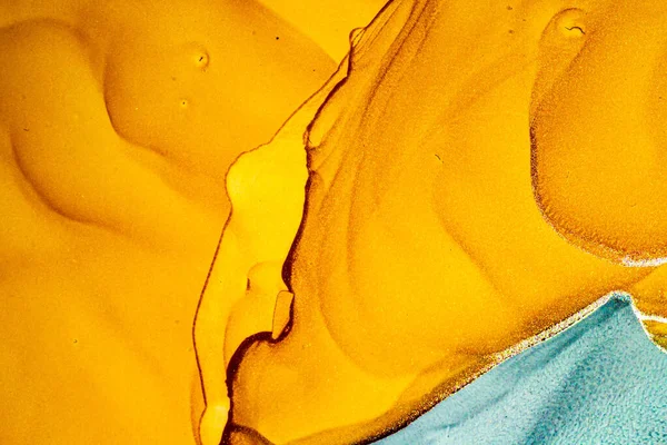 Abstract Alcohol Ink Design Orange Yellow — Stock Photo, Image