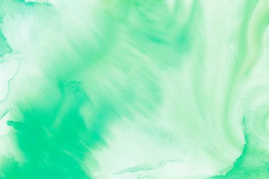 Işık yeşil suluboya çerçeveli yırtık konturlar ve çizgiler. Tasarım, düzen ve desenler için arka plan.