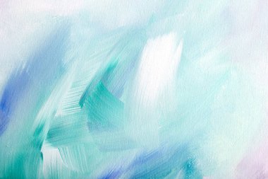 Açık mavi ve beyaz, arkaplan boyalı nane yağı, tasarım için kopyalama alanı ile fırça dokusu