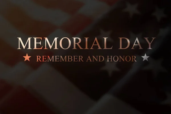 Anma Günü Yazılı Amerikan Bayrağı Anma Günü Vatansever Imaj Geçmişi — Stok fotoğraf