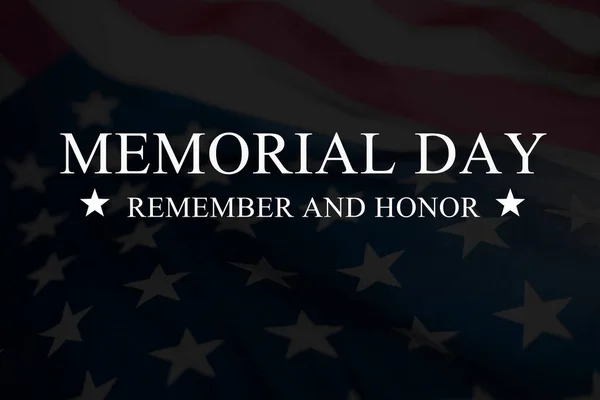 Bandera Americana Con Texto Memorial Day Memorial Day Fondo Imagen — Foto de Stock