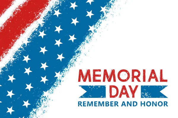 Bandera Americana Con Texto Memorial Day Memorial Day Fondo Imagen — Foto de Stock