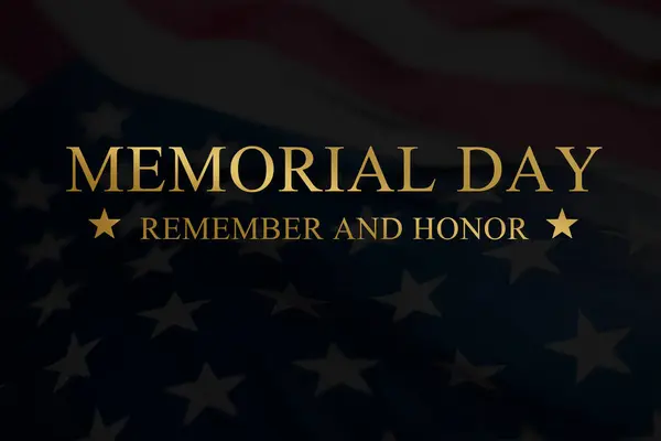 Bandera Americana Con Texto Memorial Day Memorial Day Fondo Imagen Fotos de stock libres de derechos
