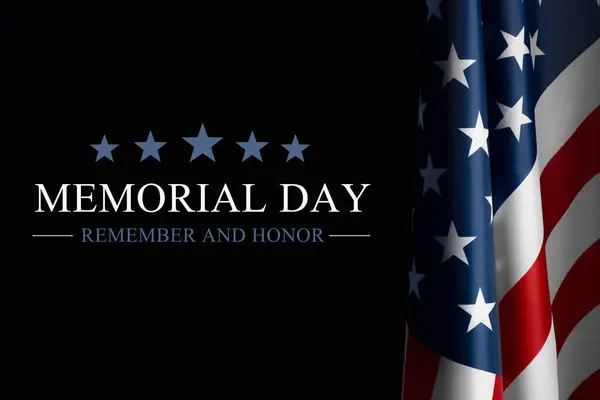 Bandera Americana Con Texto Memorial Day Memorial Day Fondo Imagen Fotos de stock