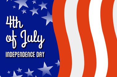 Bağımsızlık Gününüz kutlu olsun. Mavi arka planda Amerikan bayrakları. 4 Temmuz.