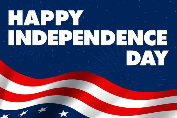 Bağımsızlık Gününüz Kutlu Olsun Mavi Arka Planda Amerikan Bayrakları Temmuz Telifsiz Stok Fotoğraflar