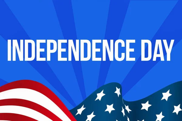 Bağımsızlık Gününüz Kutlu Olsun Mavi Arka Planda Amerikan Bayrakları Temmuz Stok Resim