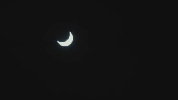 Eclipse Solar Parcial Octubre 2022 Cobertura Sun Moscú Ubicación Filtro — Vídeo de stock
