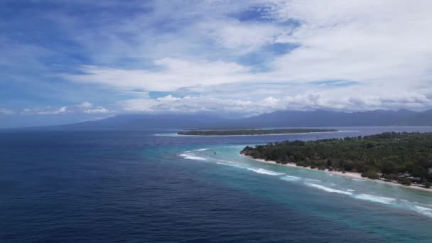 Veduta Aerea Gili Trawangan Gili Meno Gili Air Lombok Bali — Video Stock