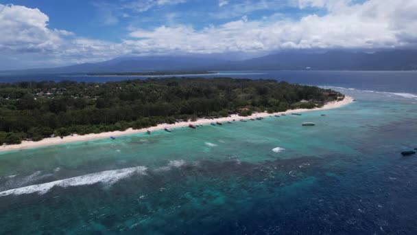 Vue Aérienne Gili Meno Gili Air Lombok Depuis Gili Trawangan — Video