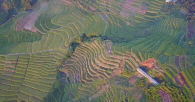 Ruteng, Doğu Nusa Tenggara, Endonezya çevresindeki hava manzarası. 