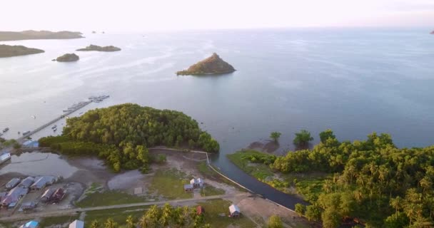 Vista Noturna Aldeia Riung Perto Island Marine Park East Nusa — Vídeo de Stock