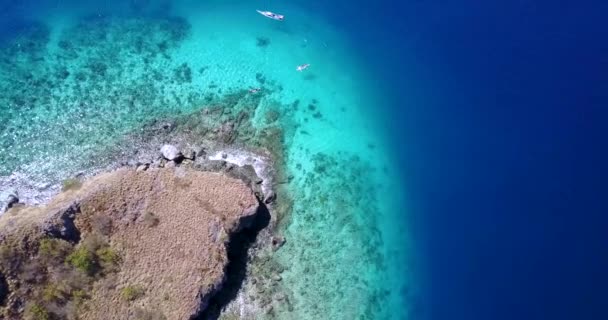 Luchtfoto Van Nunsa Tiga Een Eiland Het Eiland Marine Park — Stockvideo