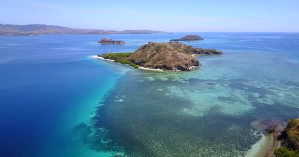 Widok Powietrza Nunsa Tiga Wyspę Island Marine Park Wschodniej Części — Wideo stockowe