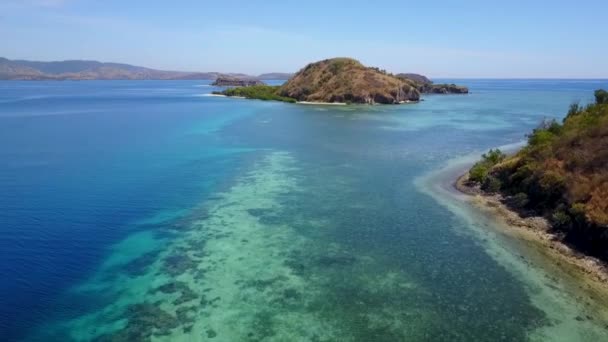 Vista Aérea Nunsa Tiga Uma Ilha Island Marine Park East — Vídeo de Stock