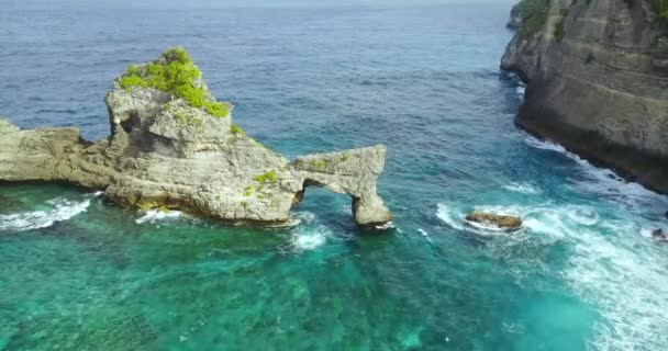 Atuh Sahili Nusa Penida Adası Bali Endonezya Çevresindeki Hava Manzarası — Stok video