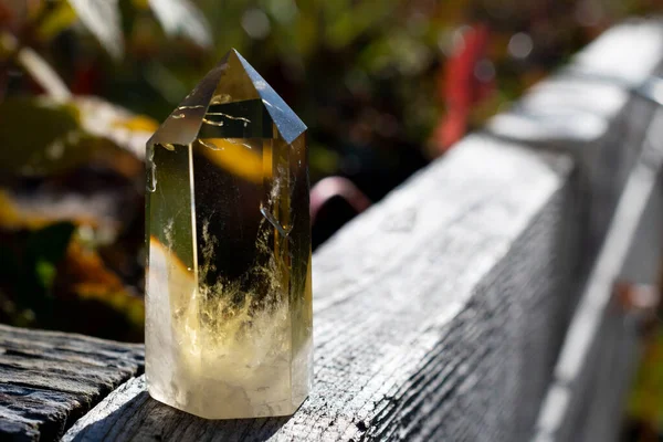 Close Image Citrine Crystal Healing Tower Used Reiki Practices Attractive — Stock Photo, Image