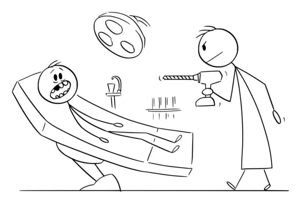 Людина Стоматології Зруйнованим Або Каріозним Зубом Векторна Ілюстрація Мультиплікаційної Палички — стоковий вектор