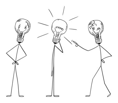 Creative individuality and crowd , vector cartoon stick figure or character illustration.
