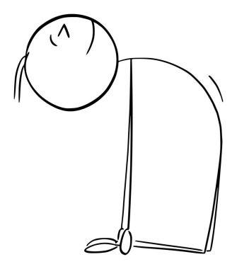 Person practicing in yoga pose, vector cartoon stick figure or character illustration.