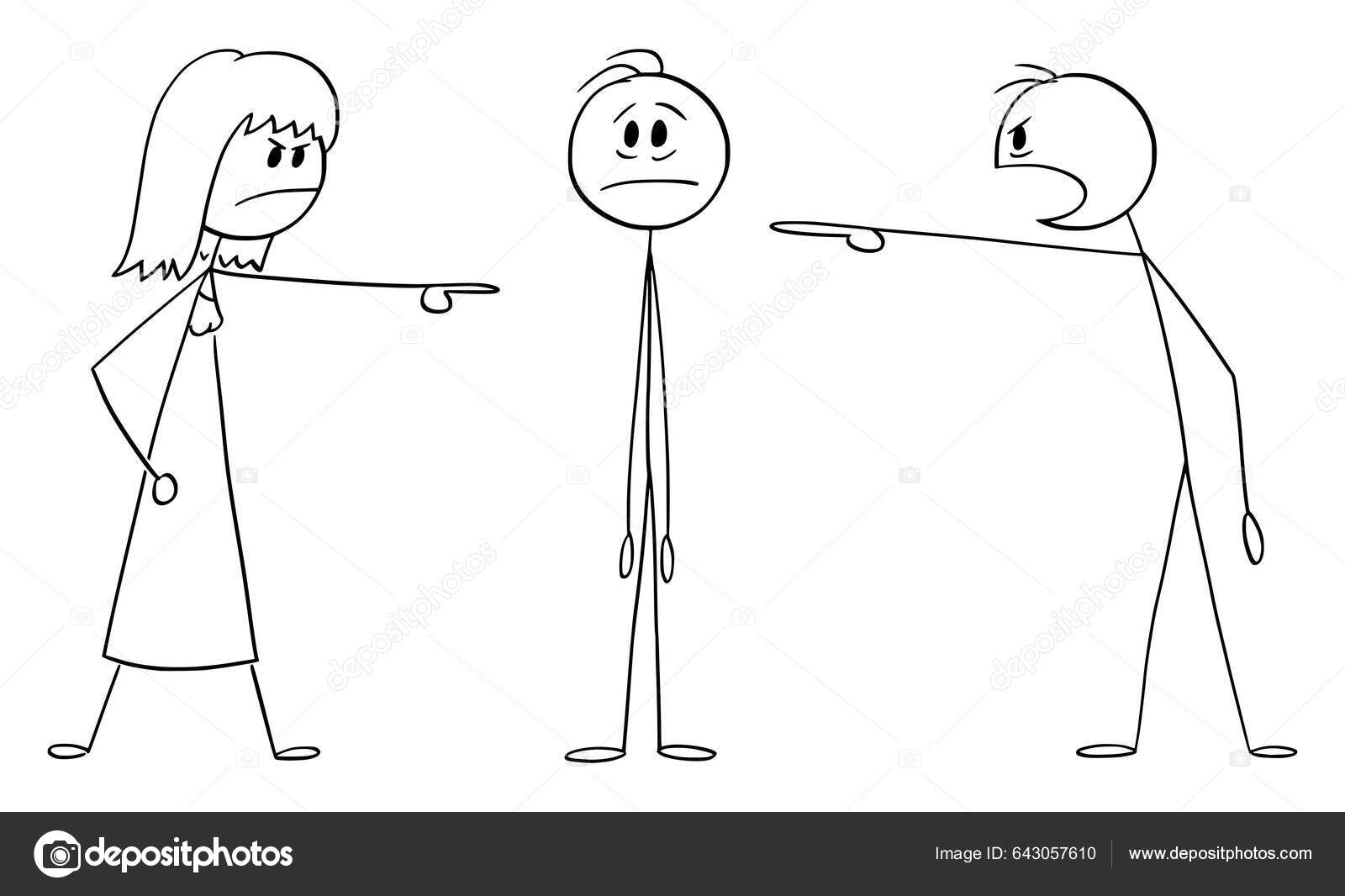 Parents People Accusing Blaming Son Man Vector Cartoon Stick Figure  stockvektor © ursus@zdeneksasek.com #643057610, image size:1600x1066
