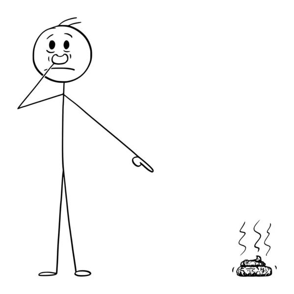 Personne Excréments Puants Excréments Dessin Animé Vectoriel Illustration Personnage — Image vectorielle
