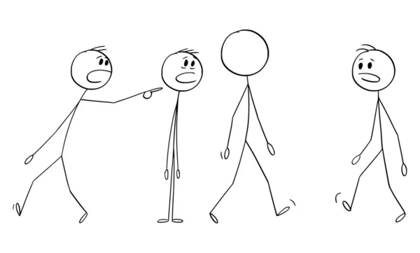Personne Anonyme Marchant Sans Visage Dessin Animé Vectoriel Illustration Personnage — Image vectorielle