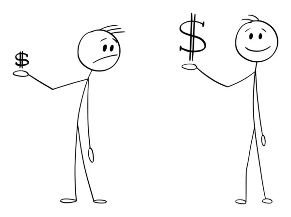 Invista Dinheiro Ganhe Lucro Figura Vara Desenho Animado Vetorial Ilustração —  Vetores de Stock