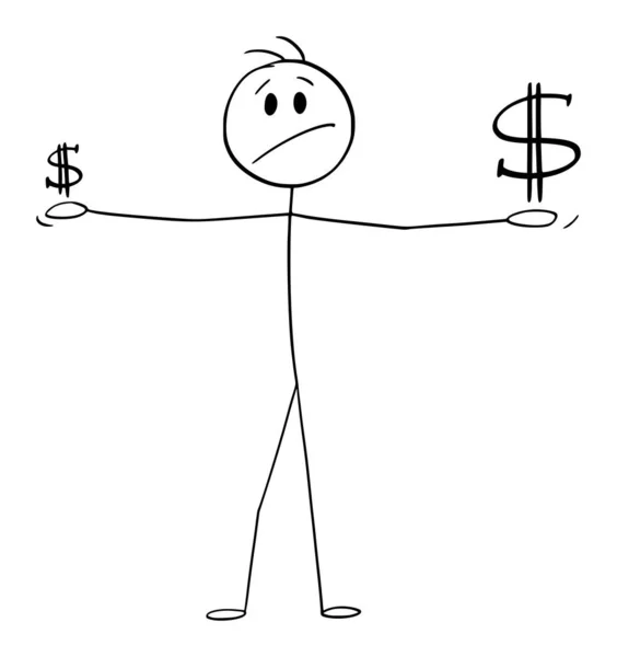 Investieren Gewinn Und Einkommen Vektor Cartoon Strichmännchen Oder Charakterillustration — Stockvektor