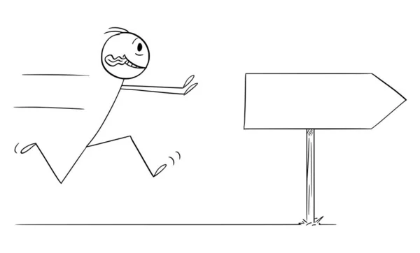 Persona Corriendo Ávida Ansiosa Ansiosa Por Algo Figura Vectores Dibujos — Vector de stock