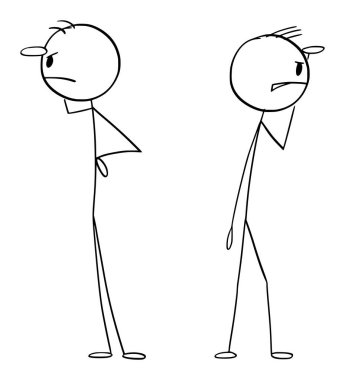 İnsanlar ya da ekip bir şey arıyor ya da arıyor, vektör karikatür çubuğu figürü ya da karakter çizimi.