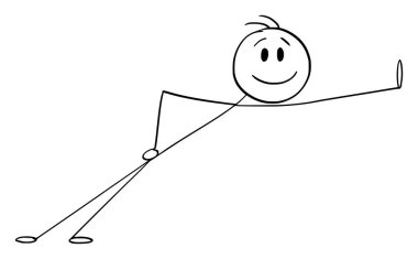 Bir şeye yaslanan kişi, vektör çizgi film çizgi karakteri figürü veya karakter çizimi.