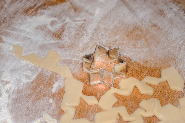 Baking traditional sweet christmas cookies