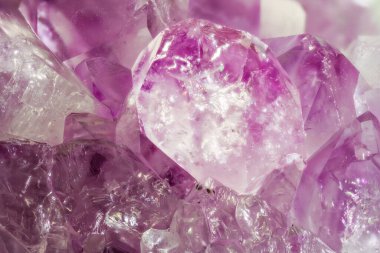 Macro of a purple amethyst crystal stone
