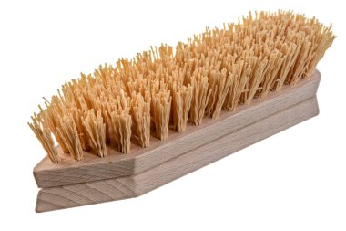 Closeup of an isolated coarse scrubbing brush